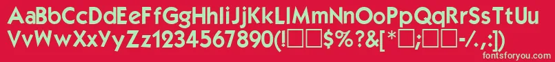 Kabelbold Font – Green Fonts on Red Background