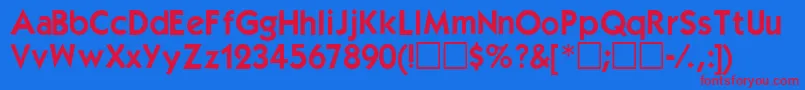 Kabelbold Font – Red Fonts on Blue Background