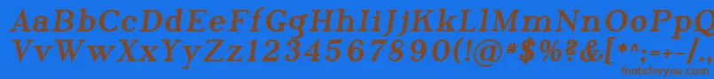 フォントPhosphorusTribromide – 茶色の文字が青い背景にあります。