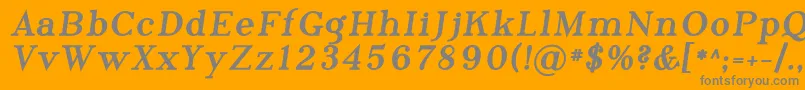 PhosphorusTribromide-Schriftart – Graue Schriften auf orangefarbenem Hintergrund