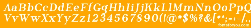 PhosphorusTribromide-Schriftart – Weiße Schriften auf orangefarbenem Hintergrund