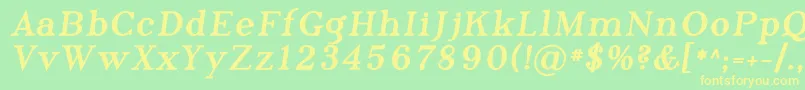 PhosphorusTribromide-fontti – keltaiset fontit vihreällä taustalla