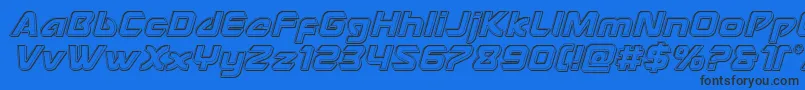 Usangelengraveital Font – Black Fonts on Blue Background