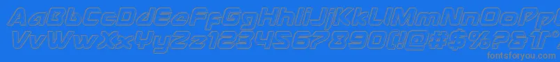 Usangelengraveital-Schriftart – Graue Schriften auf blauem Hintergrund