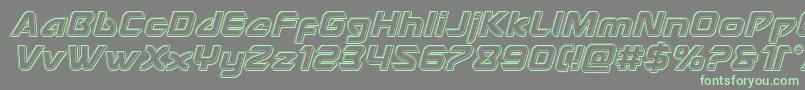 Usangelengraveital Font – Green Fonts on Gray Background