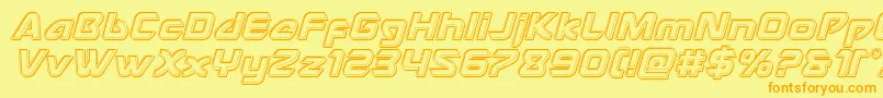 Usangelengraveital-Schriftart – Orangefarbene Schriften auf gelbem Hintergrund