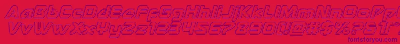 Usangelengraveital Font – Purple Fonts on Red Background