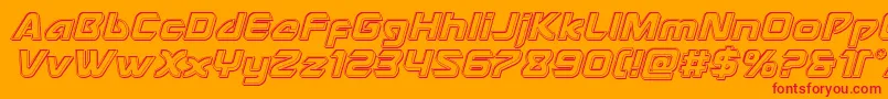 Usangelengraveital Font – Red Fonts on Orange Background