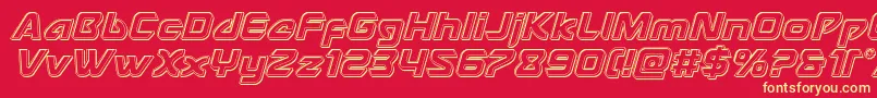 Usangelengraveital Font – Yellow Fonts on Red Background