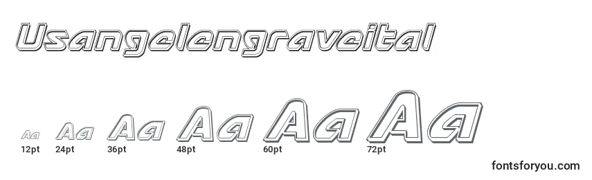 Размеры шрифта Usangelengraveital