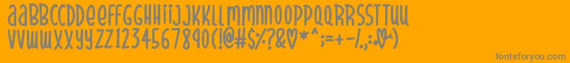 SparklyHearts Font – Gray Fonts on Orange Background