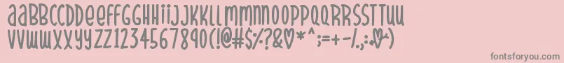 SparklyHearts Font – Gray Fonts on Pink Background
