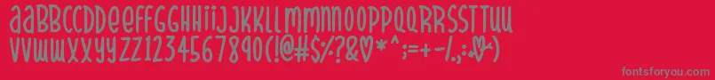 SparklyHearts Font – Gray Fonts on Red Background