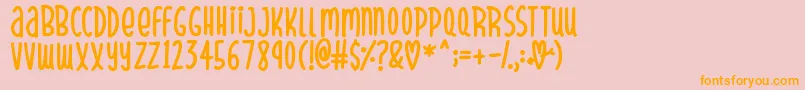 SparklyHearts Font – Orange Fonts on Pink Background