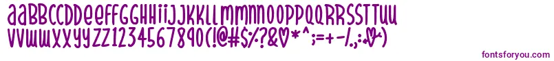 More about SparklyHearts Font SparklyHearts Font – Purple Fonts on White Background