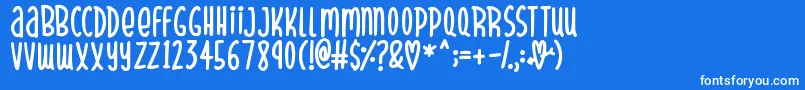 SparklyHearts Font – White Fonts on Blue Background