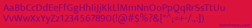 EkmuktaRegular Font – Purple Fonts on Red Background