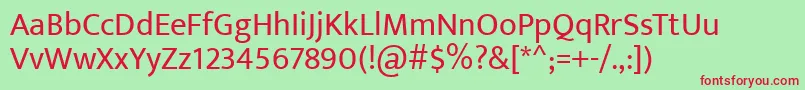 EkmuktaRegular Font – Red Fonts on Green Background