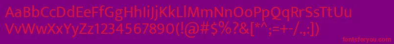 EkmuktaRegular Font – Red Fonts on Purple Background