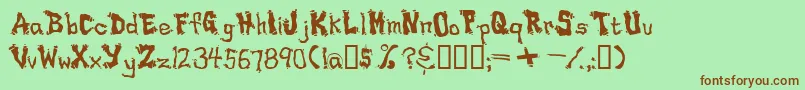 Drippy Font – Brown Fonts on Green Background