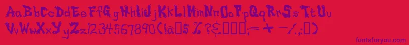 Drippy Font – Purple Fonts on Red Background