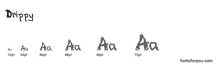 Размеры шрифта Drippy