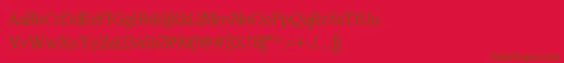 Kraskario Font – Brown Fonts on Red Background
