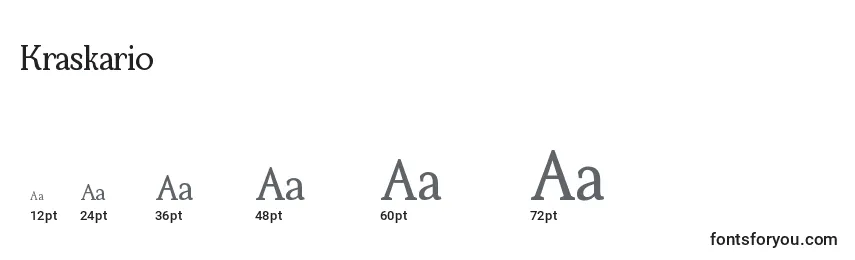 Kraskario Font Sizes