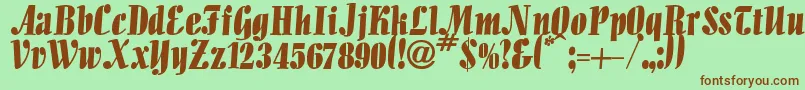 Iguana-fontti – ruskeat fontit vihreällä taustalla
