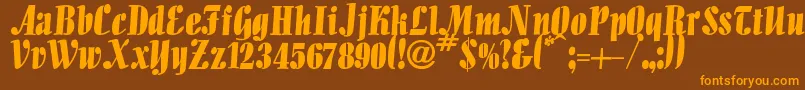 Iguana-fontti – oranssit fontit ruskealla taustalla