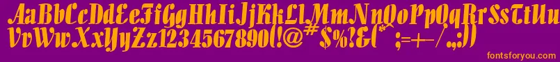 Iguana Font – Orange Fonts on Purple Background