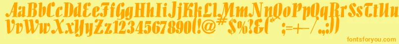 Iguana Font – Orange Fonts on Yellow Background