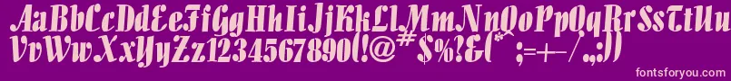 Iguana-fontti – vaaleanpunaiset fontit violetilla taustalla