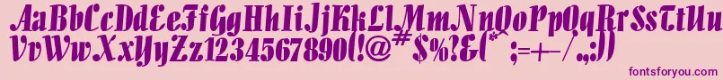 Iguana-fontti – violetit fontit vaaleanpunaisella taustalla