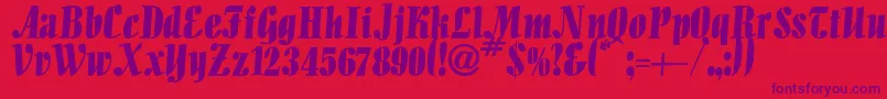 Iguana Font – Purple Fonts on Red Background