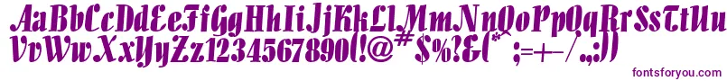 フォントIguana – 白い背景に紫のフォント