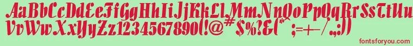 Iguana Font – Red Fonts on Green Background