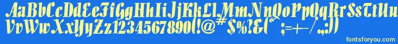 Iguana Font – Yellow Fonts on Blue Background