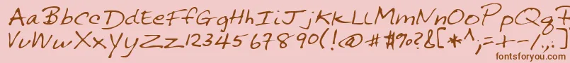 SonniRegular-Schriftart – Braune Schriften auf rosa Hintergrund