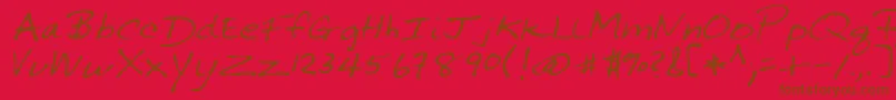 Police SonniRegular – polices brunes sur fond rouge
