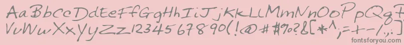 フォントSonniRegular – ピンクの背景に灰色の文字