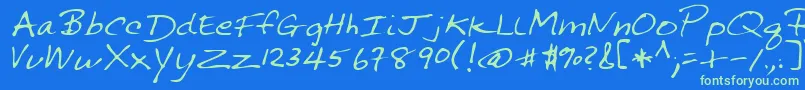 SonniRegular Font – Green Fonts on Blue Background
