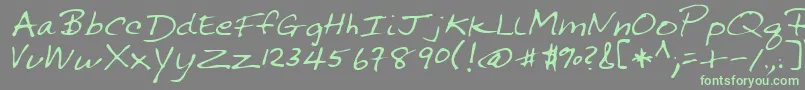 SonniRegular-Schriftart – Grüne Schriften auf grauem Hintergrund