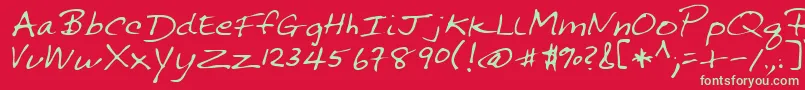 SonniRegular Font – Green Fonts on Red Background