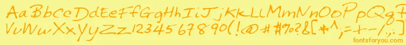 SonniRegular Font – Orange Fonts on Yellow Background