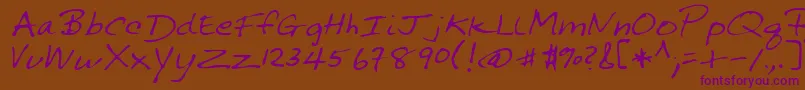 SonniRegular Font – Purple Fonts on Brown Background