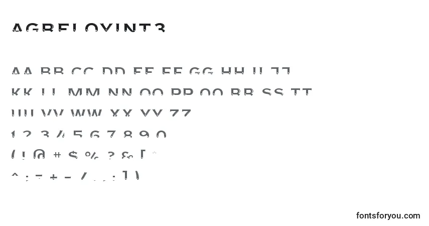 Schriftart Agreloyint3 (59166) – Alphabet, Zahlen, spezielle Symbole