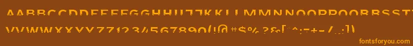 フォントAgreloyint3 – オレンジ色の文字が茶色の背景にあります。