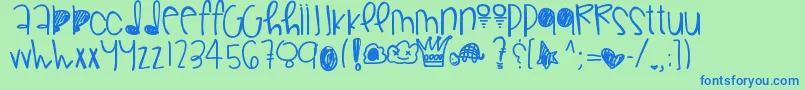 Gorgeousflaws Font – Blue Fonts on Green Background