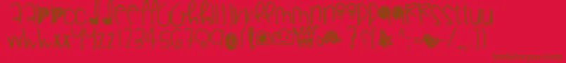 Gorgeousflaws Font – Brown Fonts on Red Background